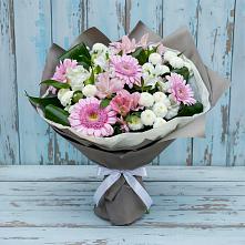 Букет цветов из:  Герберы, Альстромерии и Хризантемы в Ваулово