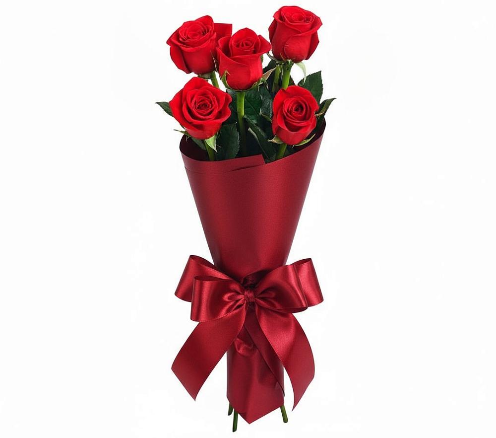 Букет 5 Красных роз Эдлесс Лав в Ваулово