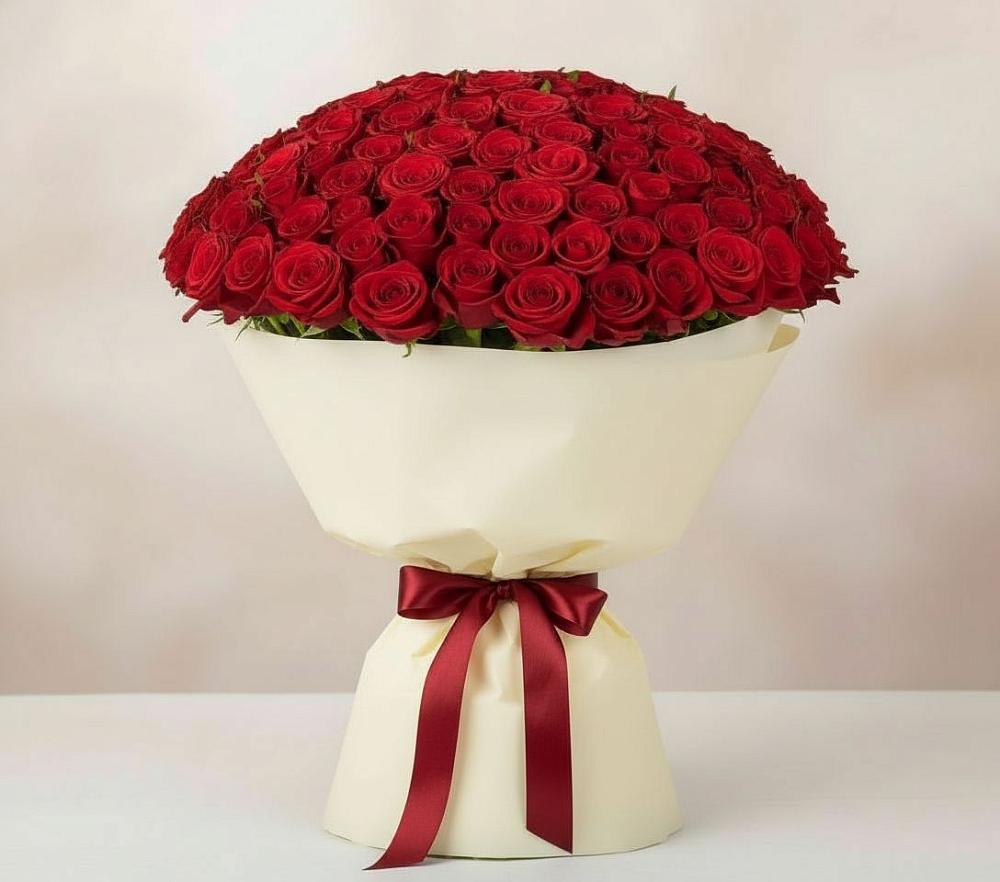 Букет 101 Красная роза Милано в Ваулово