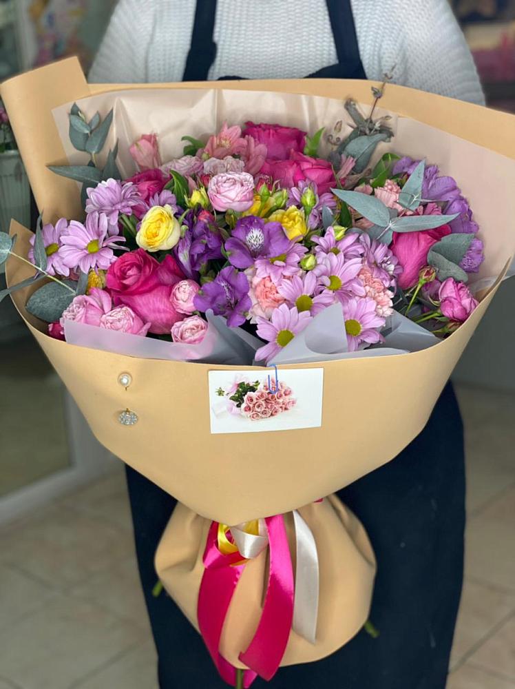 Букет цветов из: Хризантемы, Гвоздики и Альстромерии в Ваулово