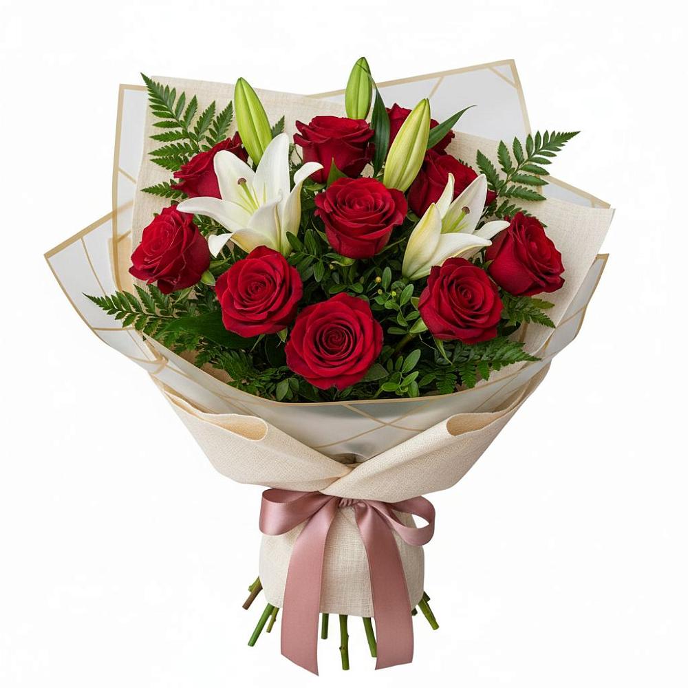 Букет цветов из: Лилии и Розы в Ваулово