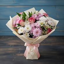 Букет цветов из:  Хризантемы, Альстромерии и Розы в Ваулово