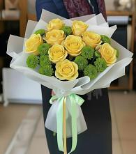 Букет цветов из:  Хризантемы и Розы в Ваулово