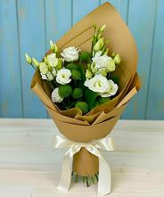 Букет цветов из:  Хризантемы и Лизиантусы в Ваулово