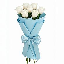 Букет 7 белых роз Проуд в Ваулово