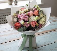 Букет цветов из:  Розы, Лизиантусы и Гвоздики #REPLACE_PRED# Ваулово