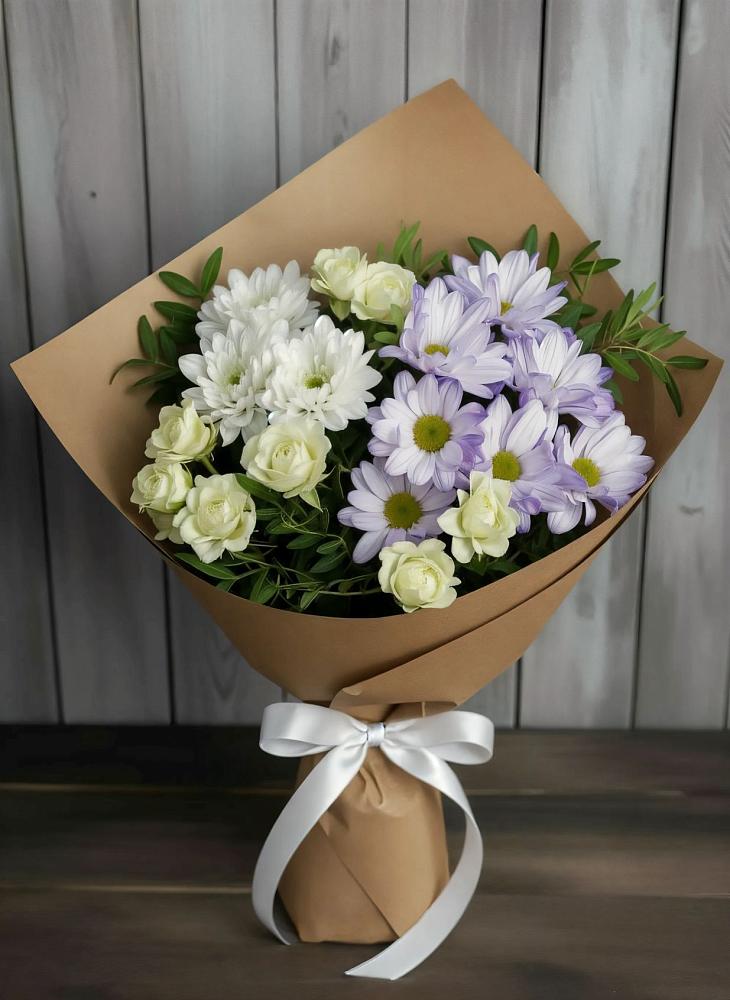 Букет цветов из: Хризантемы и Розы в Ваулово